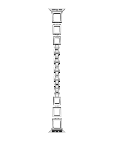 Posh Tech Unisex Journey Square Link Stainless Steel Band For Apple Watch Size- 42mm, 44mm, 45mm, 49mm In Silver