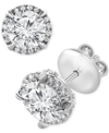 BADGLEY MISCHKA CERTIFIED LAB GROWN DIAMOND HALO STUD EARRINGS (3 CT. T.W.) IN 14K GOLD