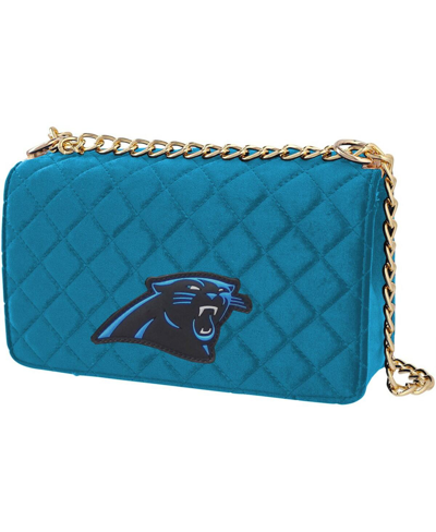 Cuce Women's  Carolina Panthers Velvet Team Color Bag In Blue