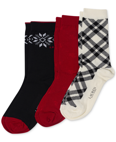 Ralph Lauren Women's 3-pk. Holiday Snowflake Socks Giftbox Set