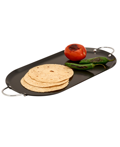 Infuse Latin Aluminum 15.75" X 7.75" Oval Comal In Black