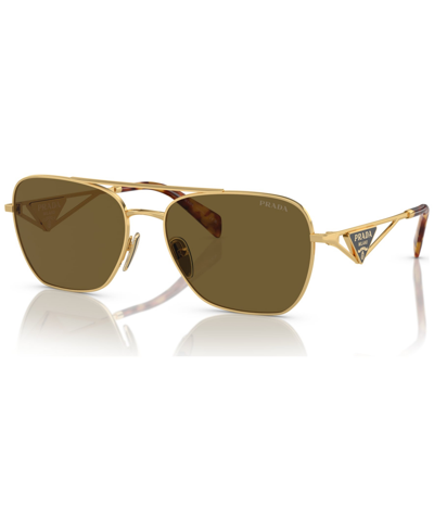 Prada Symbole Round Women's Sunglasses, Pr A50s In Gold