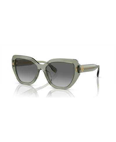 Tory Burch Women's Sunglasses, Gradient Ty7194u In Transparent Sage