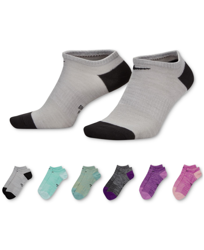 Nike Women's Everyday Lightweight No-show Training Socks (6 Pairs) In Multicolor,red