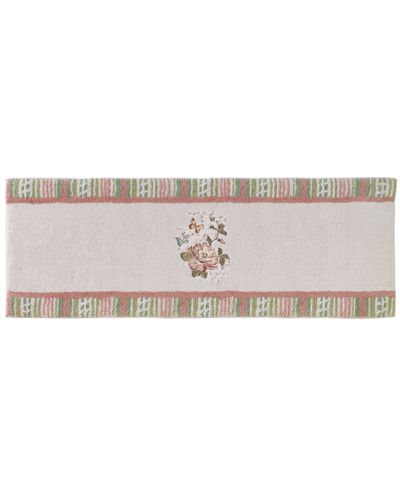 Avanti Butterfly Garden Cotton Bath Rug, 24" X 60" In White