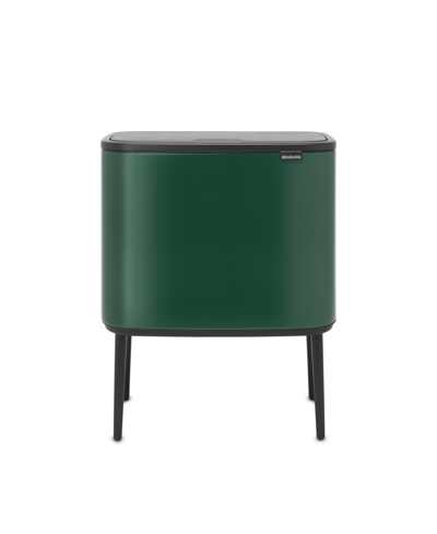 Brabantia Bo Touch Top Dual Compartment Trash Can, 3 Plus 6 Gallon, 11 Plus 23 Liter In Pine Green