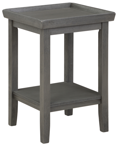 Convenience Concepts 18" Wood Ledgewood End Table With Shelf In Wirebrush Dark Gray