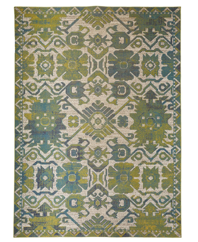 Simply Woven Foster R3758 6'5" X 9'6" Area Rug In Green,blue