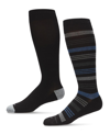 Memoi Women's 2 Pack Sock Set In Solid Black,blue