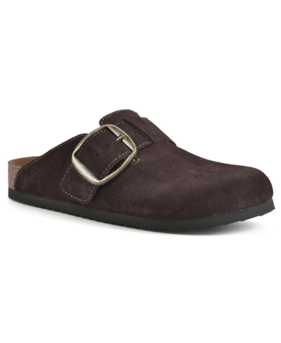 White Mountain Women's Big Easy Slip On Clogs In Brown Suede