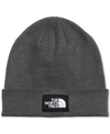 The North Face Logo Beanie Hat Grey In Tnf Dark Grey Heather