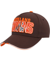 OUTERSTUFF BIG BOYS AND GIRLS BROWN CLEVELAND BROWNS ON TREND PRECURVED A-FRAME SNAPBACK HAT
