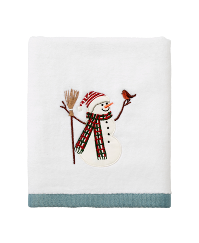 Avanti Snowman Park Cotton Hand Towel, 16" X 28" In White