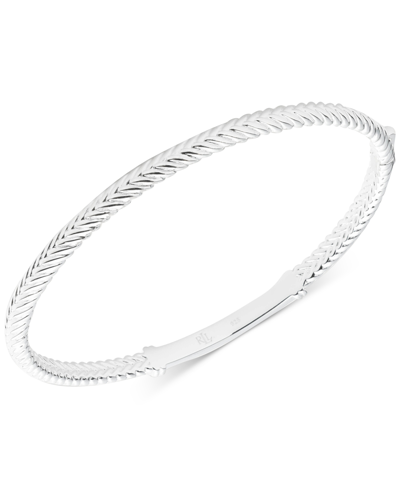 Lauren Ralph Lauren Logo Rope Bangle Bracelet In Sterling Silver