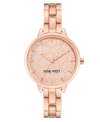 Nine West Women's Quartz Rose Gold-tone Alloy Link Bracelet Watch, 36mm In Rose Gold-tone