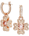 Swarovski Women's Idyllia Rose Goldtone & Crystal Clover Drop Earrings In Rose Gold