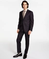 Calvin Klein Mens X Fit Slim Fit Infinite Stretch Black Tuxedo Suit Separates In Black Blue