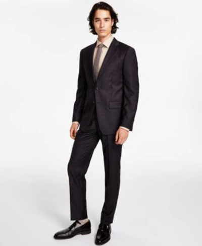 Calvin Klein Mens X Fit Slim Fit Infinite Stretch Black Tuxedo Suit Separates