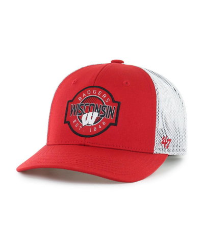 47 Brand Kids' Big Boys And Girls ' Red Wisconsin Badgers Scramble Trucker Adjustable Hat