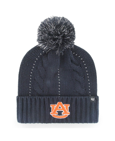 47 Brand Women's ' Navy Auburn Tigers Bauble Cuffed Knit Hat With Pom