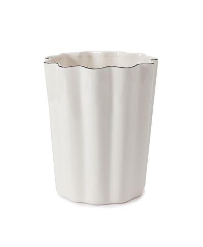 Cassadecor Mare Waste Basket In White With Black Trim