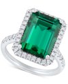 Grown With Love Lab Grown Emerald (6-1/2 Ct. T.w.) & Lab Grown Diamond (1/2 Ct. T.w.) Ring In 14k White Gold (also A In Emerald