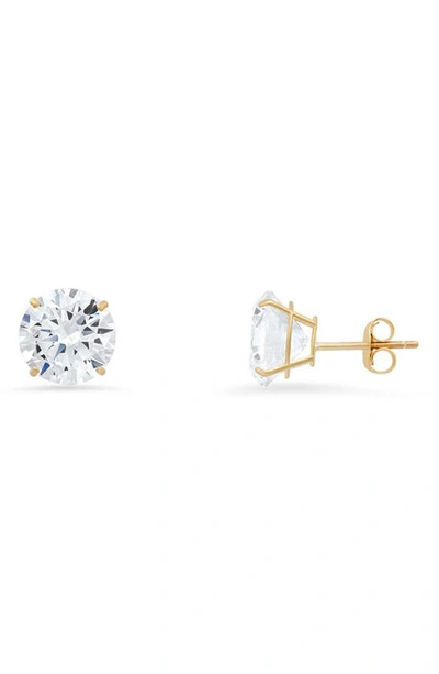 Queen Jewels 10k Gold Round Cubic Zirconia Stud Earrings