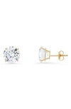 Queen Jewels 10k Gold Round Cubic Zirconia Stud Earrings In Gold/6mm
