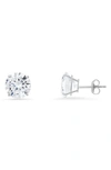 Queen Jewels 10k Gold Round Cubic Zirconia Stud Earrings In White Gold/6mm