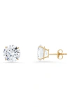 Queen Jewels 10k Gold Round Cubic Zirconia Stud Earrings In Gold/8mm
