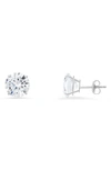 Queen Jewels 10k Gold Round Cubic Zirconia Stud Earrings In White Gold