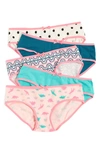 Nordstrom Rack Kids' Hipster Cut Panties In Dinosaurs Friends Pack