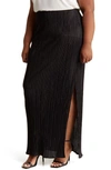 Renee C Plissé Maxi Skirt In Black