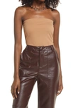 Open Edit Jersey Tube Top In Tan Smoke