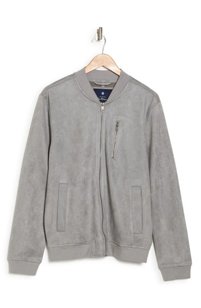 Ben Sherman Faux Suede Bomber Jacket In Monument Grey ModeSens