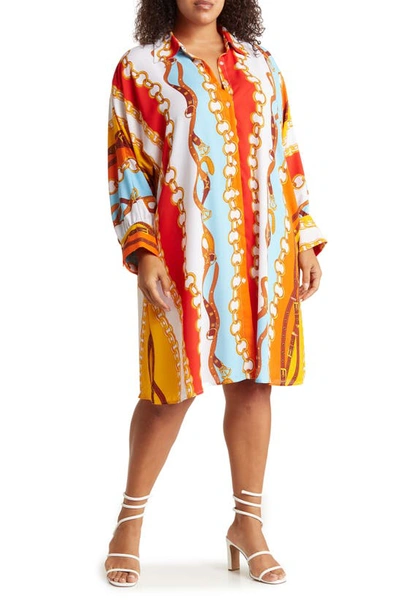 By Design Brooklyn Iii Long Sleeve Shirtdress In Beach House