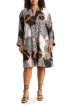 By Design Brooklyn Iii Long Sleeve Shirtdress In Status Animal