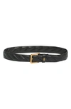 Kg Kurt Geiger Quilted Belt In Black/ Antique Brass