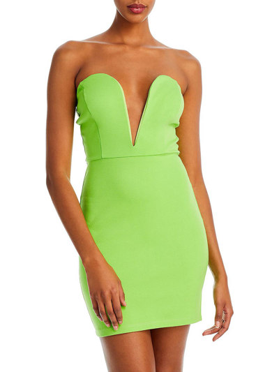Fore Womens Strapless Short Mini Dress In Green