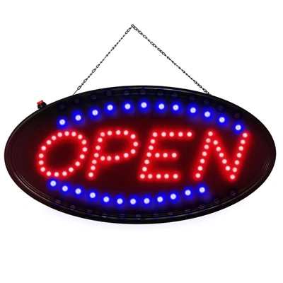 Fresh Fab Finds Ultra Bright Led Neon Open Sign Flash/normal Lighting 2-in-1 Business Sign In Black