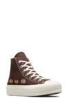 Converse Chuck Taylor® All Star® 70 Lift High Top Platform Sneaker In Earth/ Egret/ Pink Sage