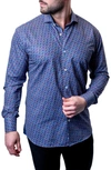 Maceoo Einstein Check Mate Contemporary Fit Button-up Shirt In Blue Multi
