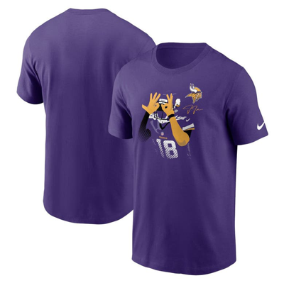 Nike Men's  Justin Jefferson Purple Minnesota Vikings Name And Number T-shirt