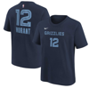 NIKE YOUTH JA MORANT NAVY MEMPHIS GRIZZLIES ICON NAME & NUMBER T-SHIRT