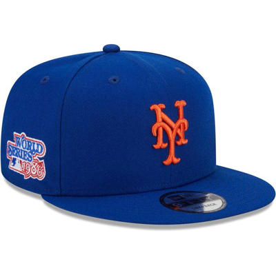 New Era Men's  Royal New York Mets 1986 World Series Side Patch 9fifty Snapback Hat