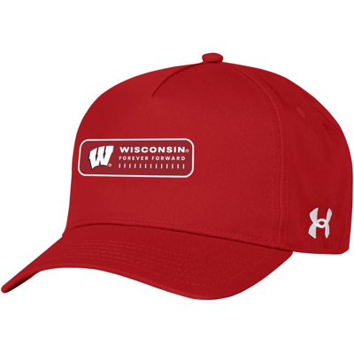 Under Armour Red Wisconsin Badgers 2023 Sideline Adjustable Hat