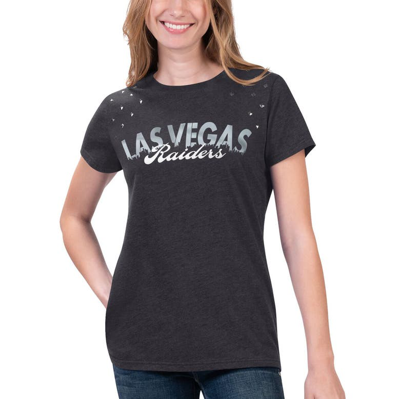 G-iii 4her By Carl Banks Heathered Black Las Vegas Raiders Main Game T-shirt