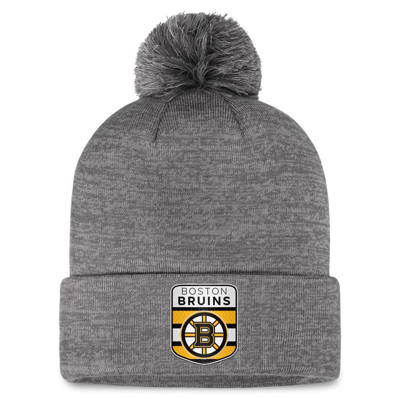 Fanatics Branded  Gray Boston Bruins Authentic Pro Home Ice Cuffed Knit Hat With Pom