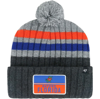 47 '47 CHARCOAL FLORIDA GATORS STACK STRIPED CUFFED KNIT HAT WITH POM