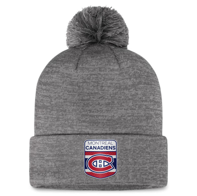 Fanatics Branded  Gray Montreal Canadiens Authentic Pro Home Ice Cuffed Knit Hat With Pom